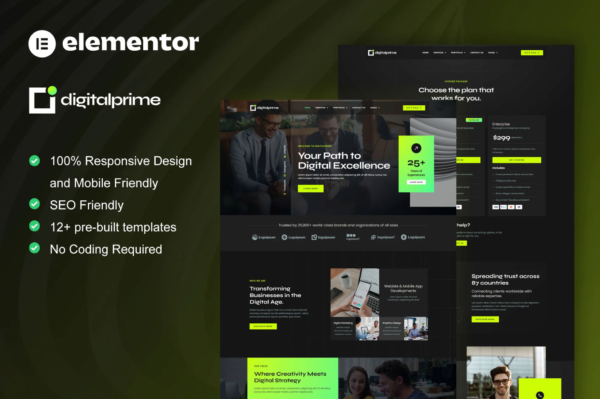 DigitalPrime - Digital Agency Elementor Template Kit